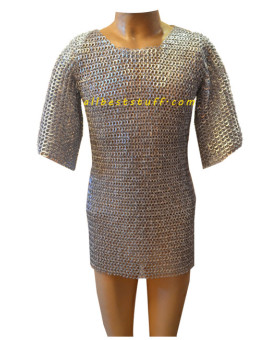 Chain Mail Hauberk Flat Riveted Maille for Chest 42